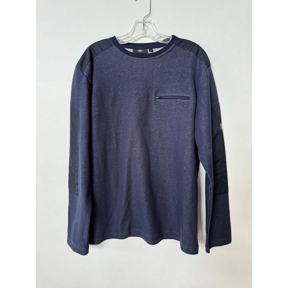 BMW Men's Navy Blue Sweatshirt Sz M Crew Neck Logo Long Sleeves